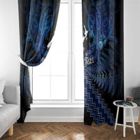Personalised Aotearoa Matariki Window Curtain Blue Fern Maori Poutama LT01 - Polynesian Pride