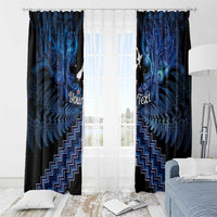 Personalised Aotearoa Matariki Window Curtain Blue Fern Maori Poutama LT01 - Polynesian Pride