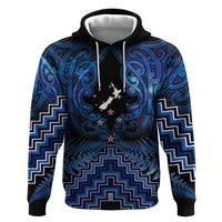 Personalised Aotearoa Matariki Zip Hoodie Blue Fern Maori Poutama LT01 Pullover Hoodie Blue - Polynesian Pride