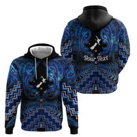 Personalised Aotearoa Matariki Zip Hoodie Blue Fern Maori Poutama LT01 - Polynesian Pride