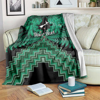 Personalised Aotearoa Matariki Blanket Green Fern Maori Poutama LT01 Green - Polynesian Pride