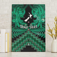 Personalised Aotearoa Matariki Canvas Wall Art Green Fern Maori Poutama LT01 Without Frame Green - Polynesian Pride