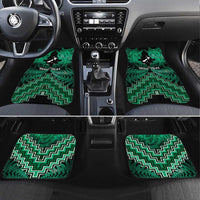 Personalised Aotearoa Matariki Car Mats Green Fern Maori Poutama LT01 Set 4pcs Green - Polynesian Pride