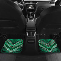 Personalised Aotearoa Matariki Car Mats Green Fern Maori Poutama LT01 Set 2pcs - Back Green - Polynesian Pride