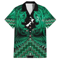 Personalised Aotearoa Matariki Family Matching Tank Maxi Dress and Hawaiian Shirt Green Fern Maori Poutama