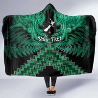 Personalised Aotearoa Matariki Hooded Blanket Green Fern Maori Poutama LT01 One Size Green - Polynesian Pride