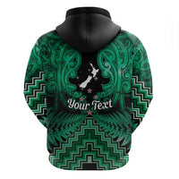 Personalised Aotearoa Matariki Hoodie Green Fern Maori Poutama