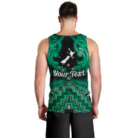 Personalised Aotearoa Matariki Men Tank Top Green Fern Maori Poutama LT01 - Polynesian Pride