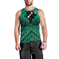 Personalised Aotearoa Matariki Men Tank Top Green Fern Maori Poutama LT01 - Polynesian Pride