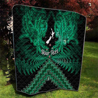 Personalised Aotearoa Matariki Quilt Green Fern Maori Poutama