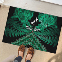Personalised Aotearoa Matariki Rubber Doormat Green Fern Maori Poutama LT01 - Polynesian Pride