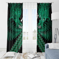 Personalised Aotearoa Matariki Window Curtain Green Fern Maori Poutama LT01 - Polynesian Pride