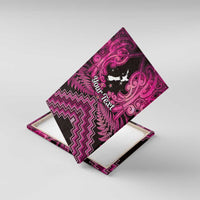 Personalised Aotearoa Matariki Canvas Wall Art Pink Fern Maori Poutama LT01 With Frame Pink - Polynesian Pride