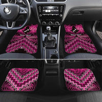 Personalised Aotearoa Matariki Car Mats Pink Fern Maori Poutama LT01 Set 4pcs Pink - Polynesian Pride