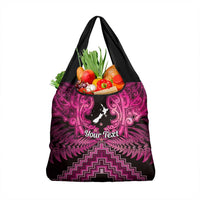 Personalised Aotearoa Matariki Grocery Bag Pink Fern Maori Poutama LT01 1-pack One Size Pink - Polynesian Pride