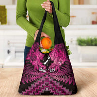 Personalised Aotearoa Matariki Grocery Bag Pink Fern Maori Poutama LT01 - Polynesian Pride
