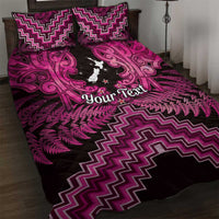 Personalised Aotearoa Matariki Quilt Bed Set Pink Fern Maori Poutama LT01 Pink - Polynesian Pride