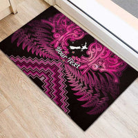 Personalised Aotearoa Matariki Rubber Doormat Pink Fern Maori Poutama LT01 - Polynesian Pride