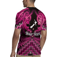 Personalised Aotearoa Matariki Rugby Jersey Pink Fern Maori Poutama