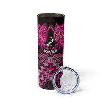 Personalised Aotearoa Matariki Skinny Tumbler Pink Fern Maori Poutama