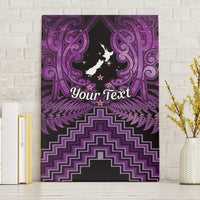 Personalised Aotearoa Matariki Canvas Wall Art Purple Fern Maori Poutama LT01 Without Frame Purple - Polynesian Pride