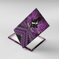 Personalised Aotearoa Matariki Canvas Wall Art Purple Fern Maori Poutama LT01 With Frame Purple - Polynesian Pride