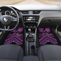Personalised Aotearoa Matariki Car Mats Purple Fern Maori Poutama LT01 Set 2pcs - Front Purple - Polynesian Pride