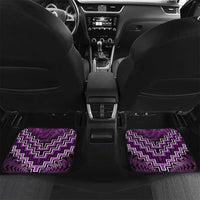 Personalised Aotearoa Matariki Car Mats Purple Fern Maori Poutama LT01 Set 2pcs - Back Purple - Polynesian Pride