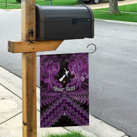 Personalised Aotearoa Matariki Garden Flag Purple Fern Maori Poutama