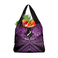 Personalised Aotearoa Matariki Grocery Bag Purple Fern Maori Poutama LT01 1-pack One Size Purple - Polynesian Pride