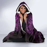 Personalised Aotearoa Matariki Hooded Blanket Purple Fern Maori Poutama LT01 - Polynesian Pride