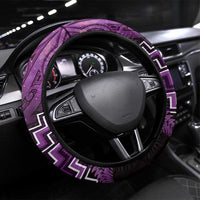 Aotearoa Matariki Steering Wheel Cover Purple Fern Maori Poutama LT01 Universal Fit Purple - Polynesian Pride