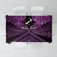 Personalised Aotearoa Matariki Tablecloth Purple Fern Maori Poutama LT01 Purple - Polynesian Pride