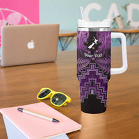 Personalised Aotearoa Matariki Tumbler With Handle Purple Fern Maori Poutama