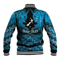 Personalised Aotearoa Matariki Baseball Jacket Turquoise Fern Maori Poutama LT01 - Polynesian Pride