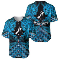 Personalised Aotearoa Matariki Baseball Jersey Turquoise Fern Maori Poutama