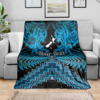 Personalised Aotearoa Matariki Blanket Turquoise Fern Maori Poutama LT01 - Polynesian Pride