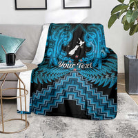 Personalised Aotearoa Matariki Blanket Turquoise Fern Maori Poutama LT01 - Polynesian Pride