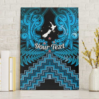 Personalised Aotearoa Matariki Canvas Wall Art Turquoise Fern Maori Poutama LT01 Without Frame Turquoise - Polynesian Pride