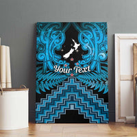 Personalised Aotearoa Matariki Canvas Wall Art Turquoise Fern Maori Poutama LT01 - Polynesian Pride