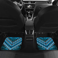 Personalised Aotearoa Matariki Car Mats Turquoise Fern Maori Poutama LT01 Set 2pcs - Back Turquoise - Polynesian Pride