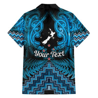 Personalised Aotearoa Matariki Family Matching Long Sleeve Bodycon Dress and Hawaiian Shirt Turquoise Fern Maori Poutama