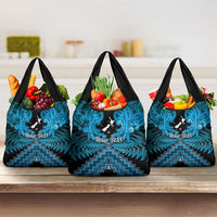 Personalised Aotearoa Matariki Grocery Bag Turquoise Fern Maori Poutama LT01 3-pack One Size Turquoise - Polynesian Pride
