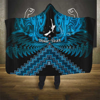 Personalised Aotearoa Matariki Hooded Blanket Turquoise Fern Maori Poutama LT01 - Polynesian Pride