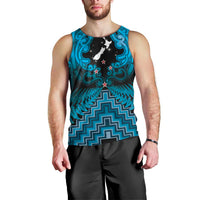 Personalised Aotearoa Matariki Men Tank Top Turquoise Fern Maori Poutama LT01 - Polynesian Pride
