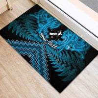 Personalised Aotearoa Matariki Rubber Doormat Turquoise Fern Maori Poutama LT01 - Polynesian Pride