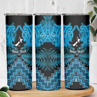 Personalised Aotearoa Matariki Skinny Tumbler Turquoise Fern Maori Poutama
