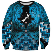 Personalised Aotearoa Matariki Sweatshirt Turquoise Fern Maori Poutama LT01 Unisex Turquoise - Polynesian Pride