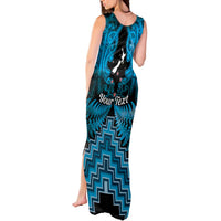Personalised Aotearoa Matariki Tank Maxi Dress Turquoise Fern Maori Poutama