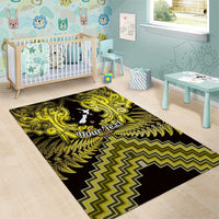 Personalised Aotearoa Matariki Area Rug Yellow Fern Maori Poutama